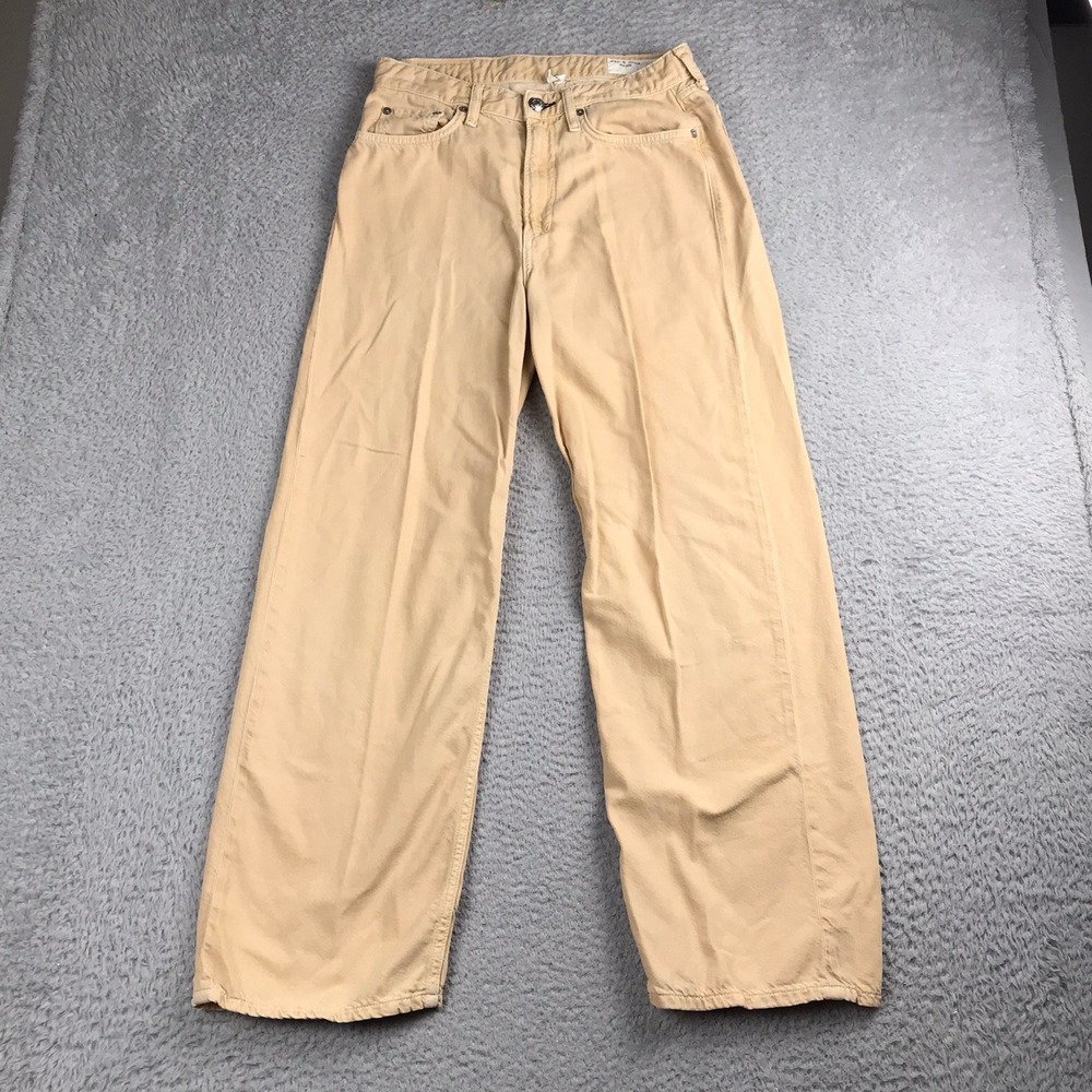 Rag & Bone‎ Featherweight Logan Wide Leg Jeans Women 28 Beige Mid-Rise Stretch